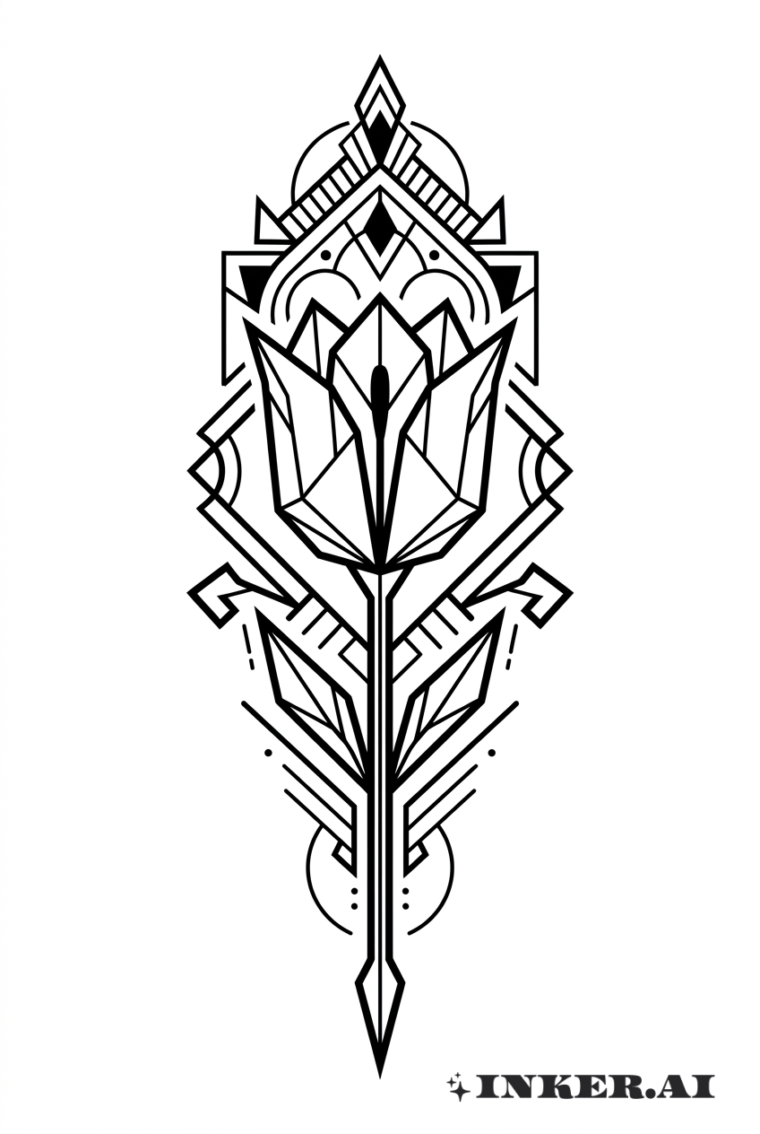 Cadre Ornemental Géométrique de Tulipe