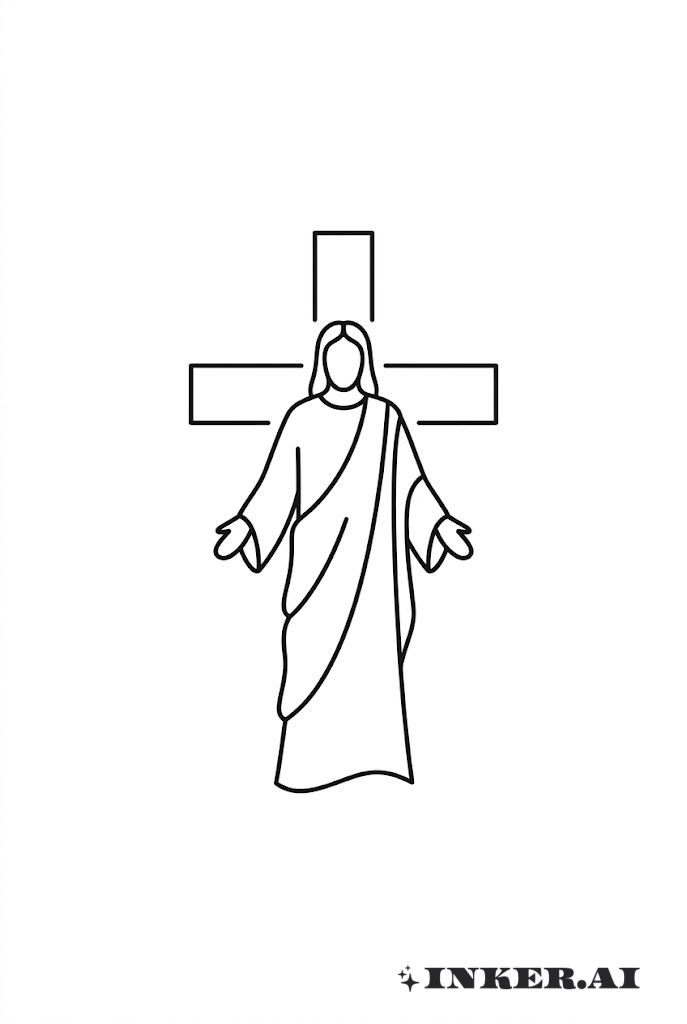 Chúa Giê-su Với Thánh Giá Đơn Giản