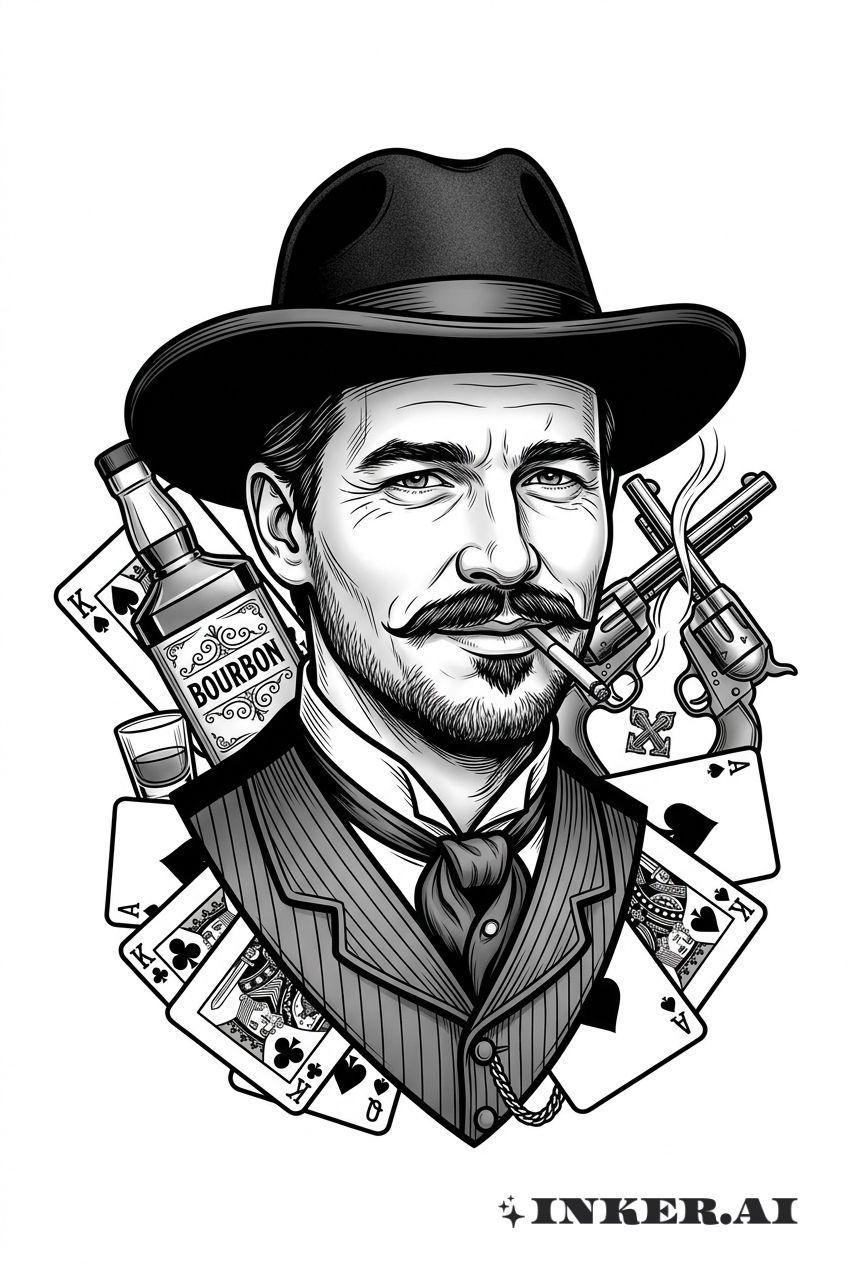 Doc Holliday Rauchendes Porträt