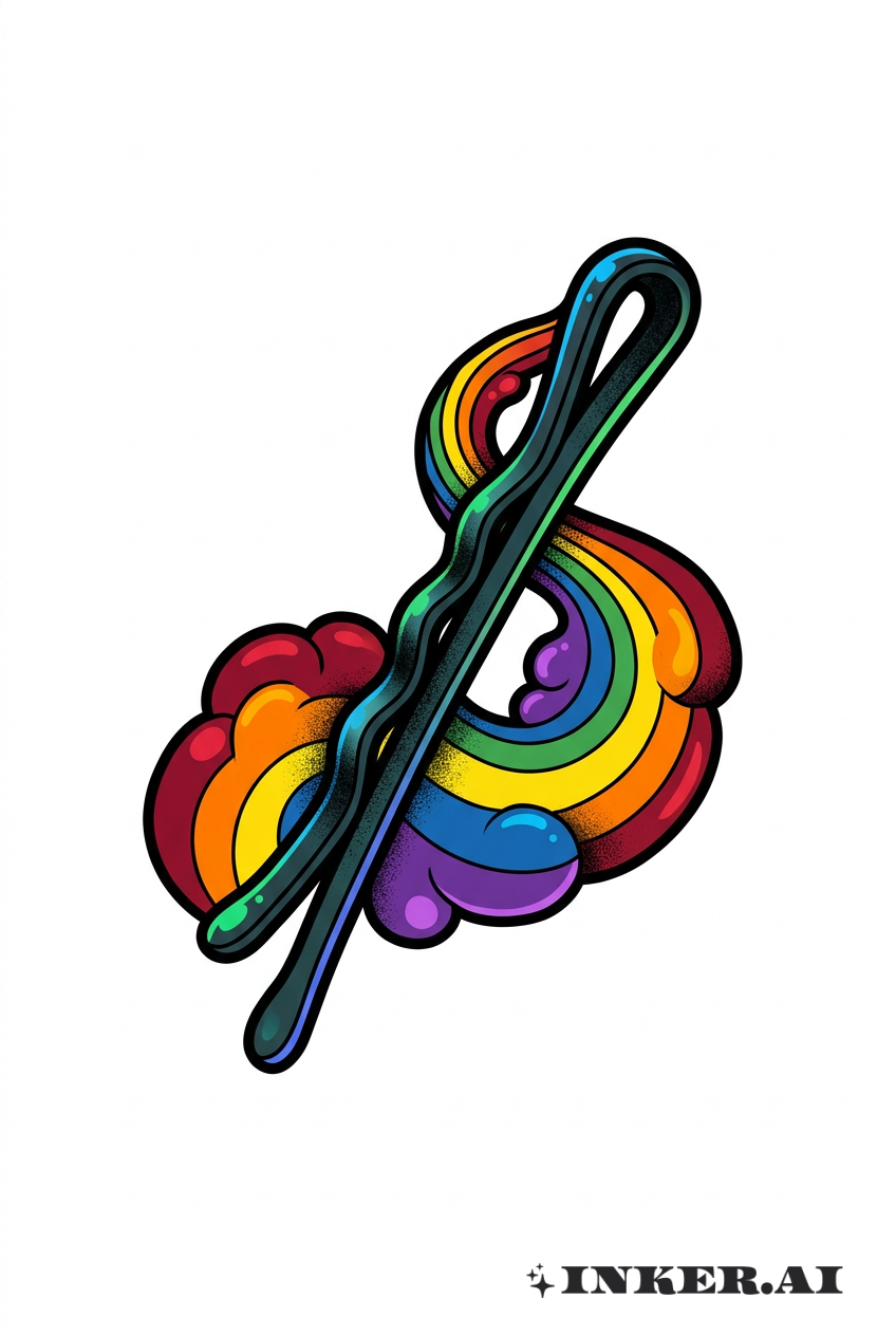 レインボートレイル付きボビーピン