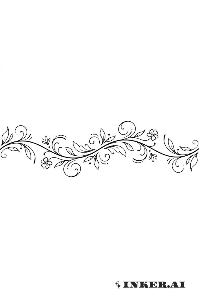 精致装饰藤蔓手链纹身