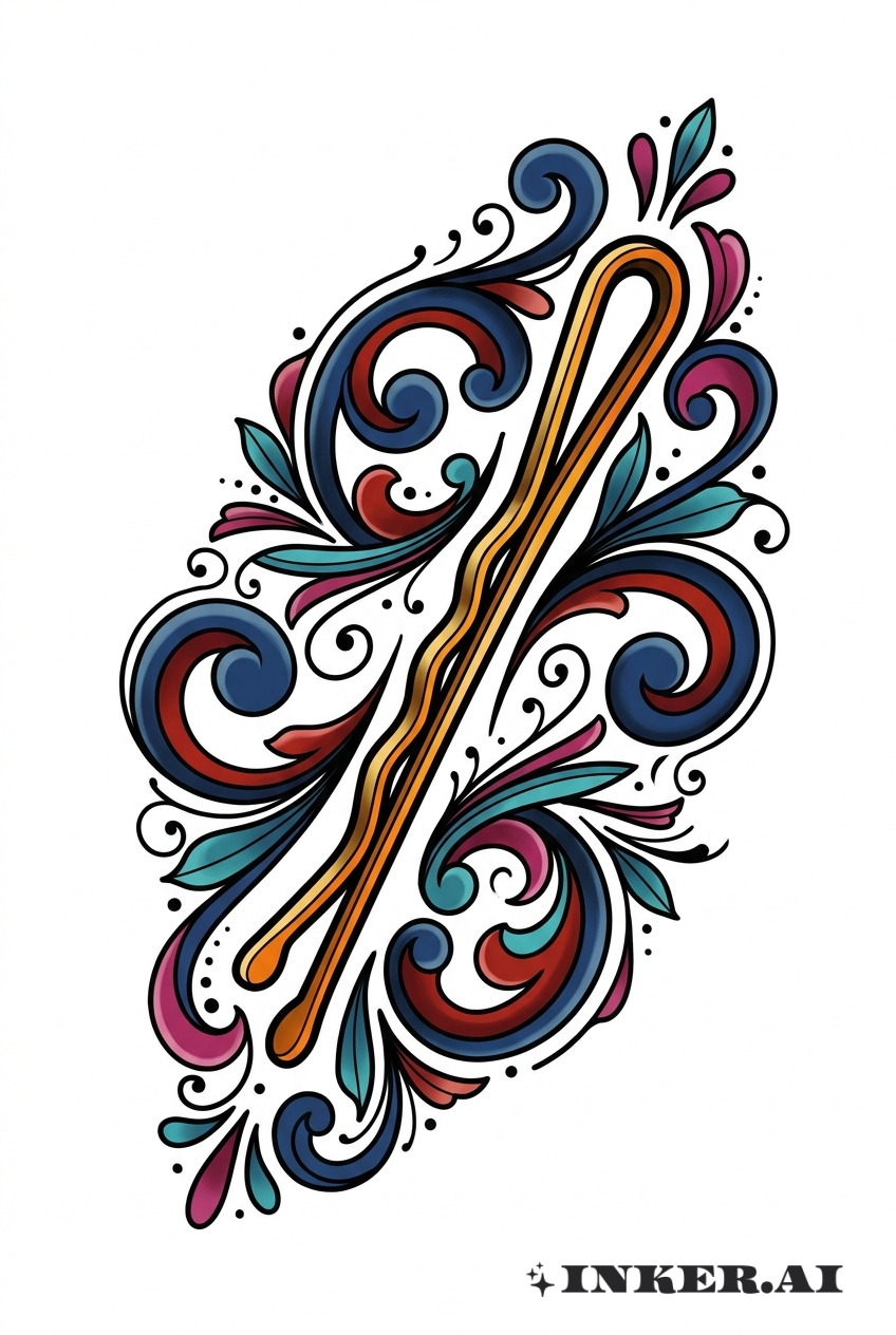 Épingle à cheveux avec volutes dramatiques