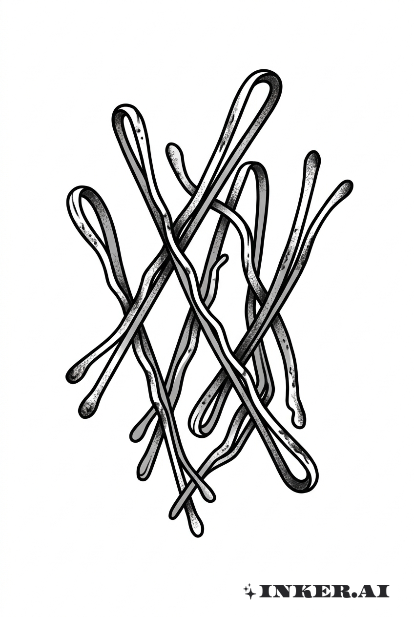 Vintage Haarnadel-Cluster Tattoo