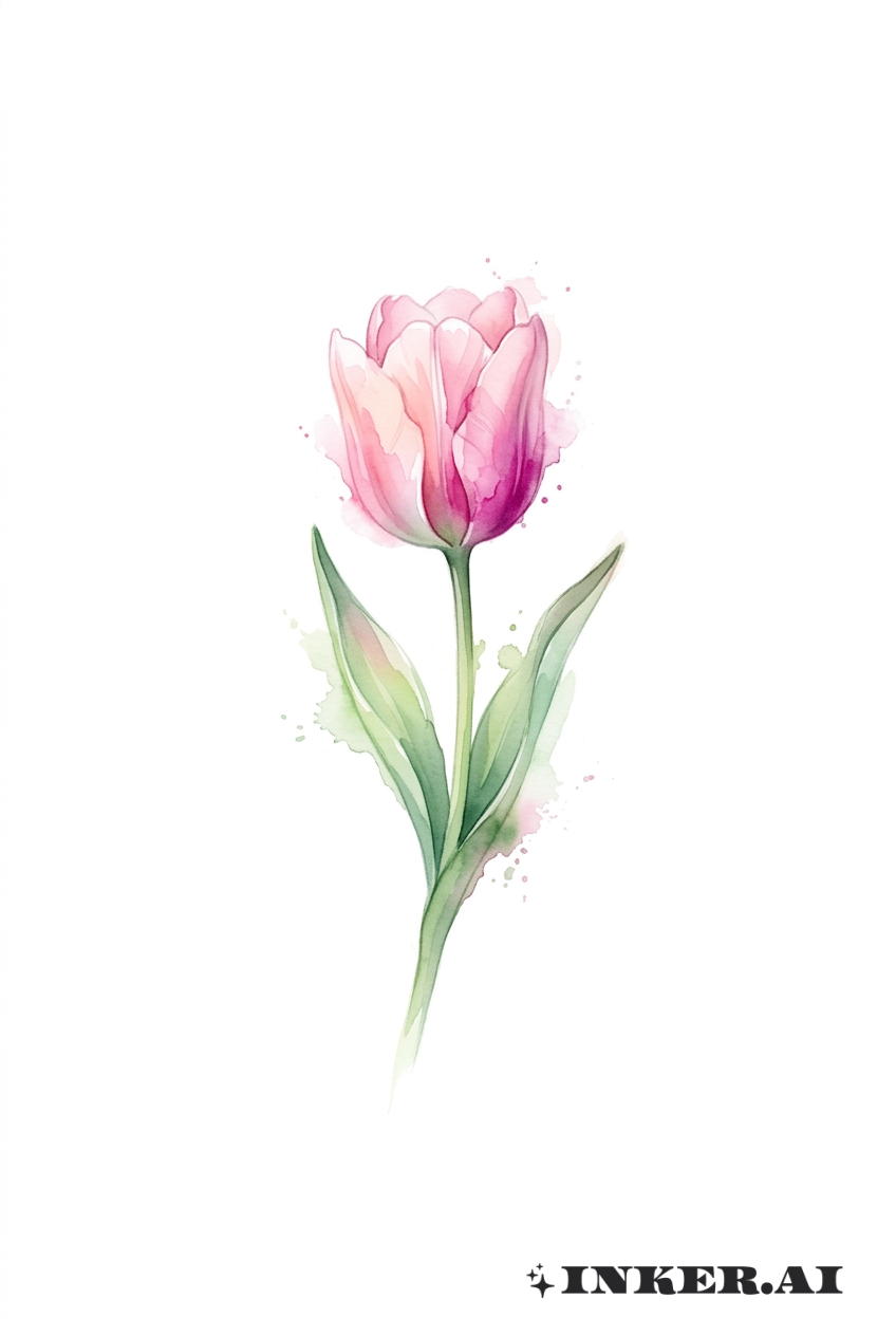 Floraison de Tulipe en Aquarelle