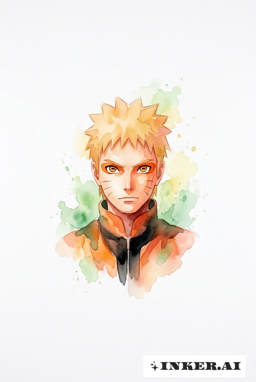 Naruto em Modo Sábio — Aquarela