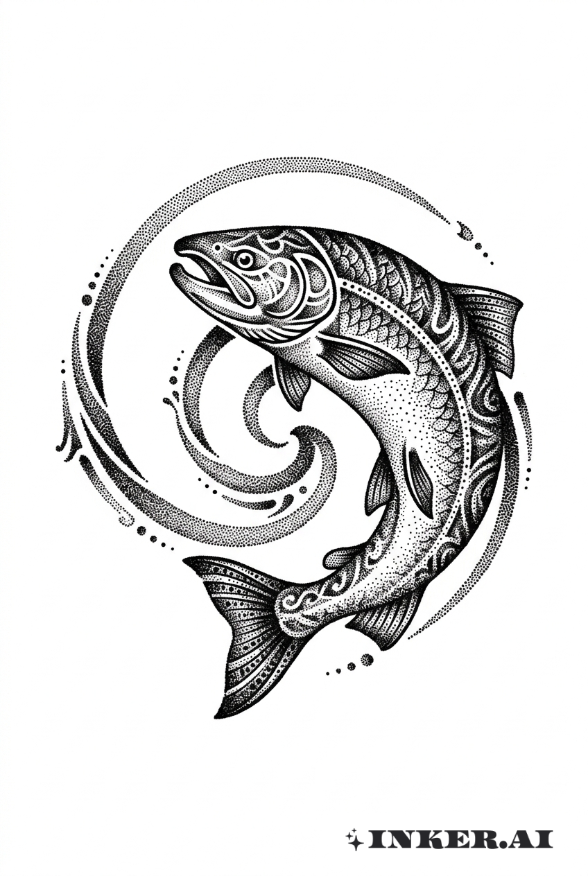 Mẫu xoắn chấm cá hồi