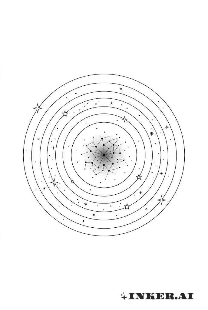 Obra Geometry Minimalista Órbita de la Galaxia