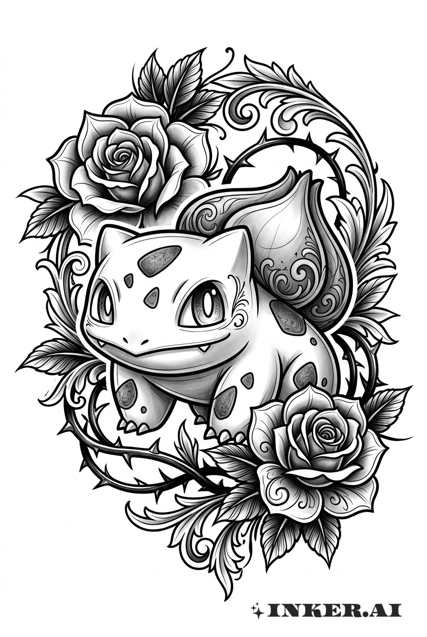 Bulbasaur Chicano Hoa Hồng Nở Rộ