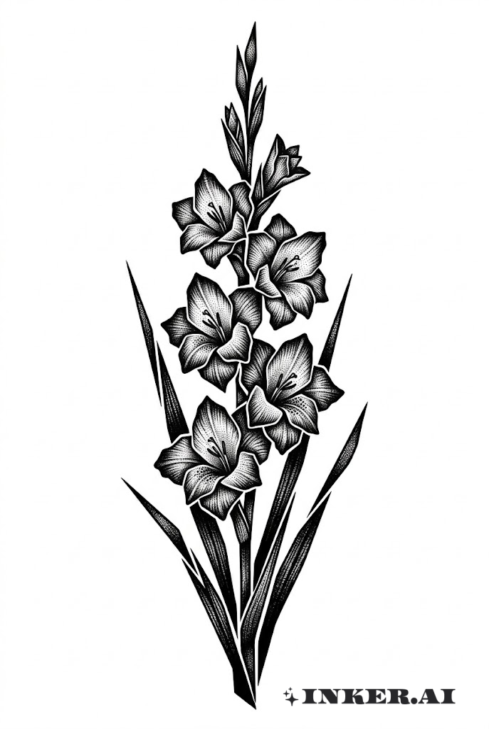 추상적 글라디올러스 그림자