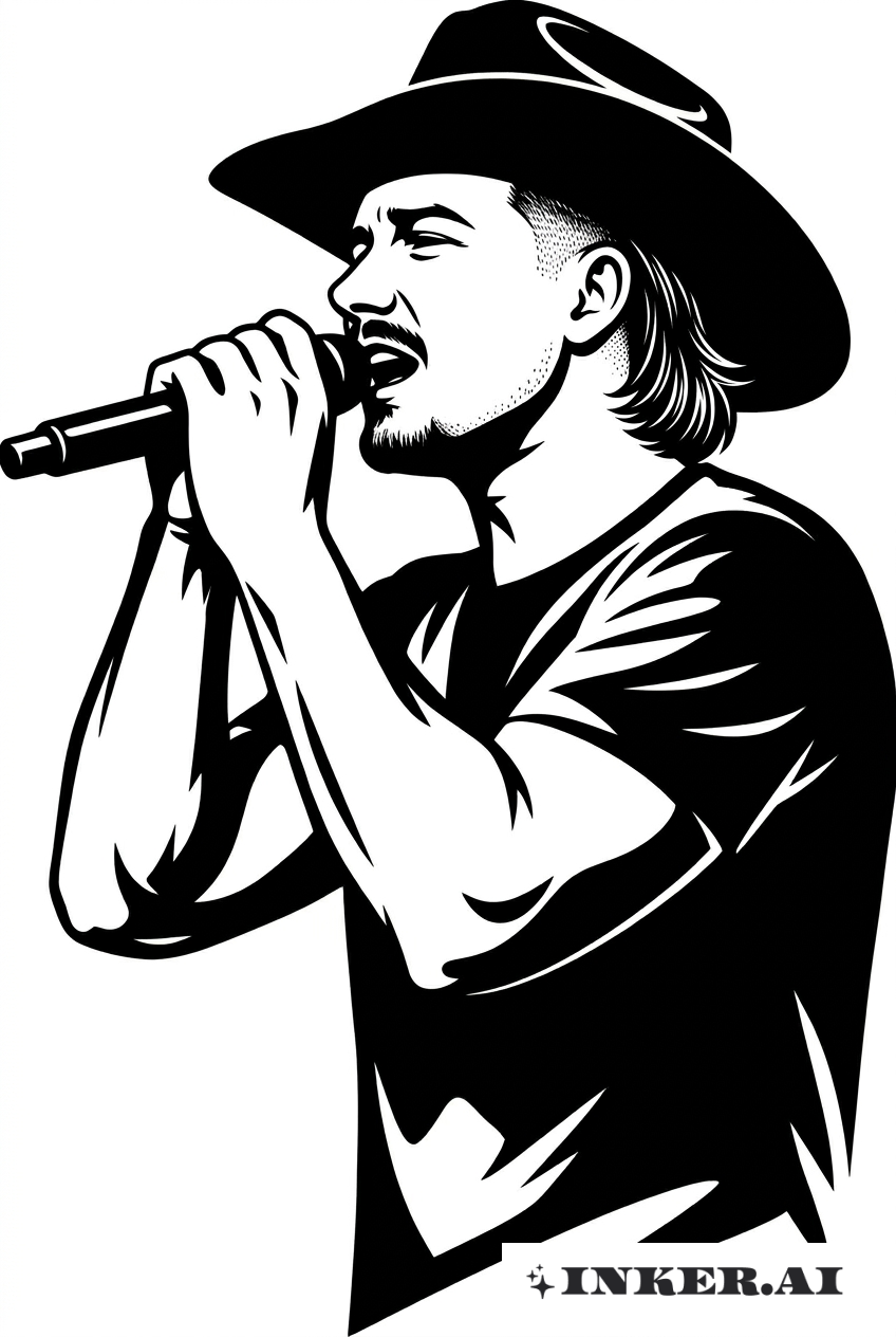 Silhouette Blackwork của Morgan Wallen