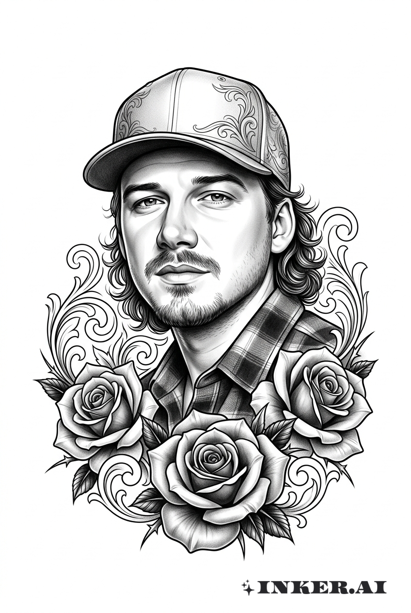 Portrait de Morgan Wallen en Style Chicano