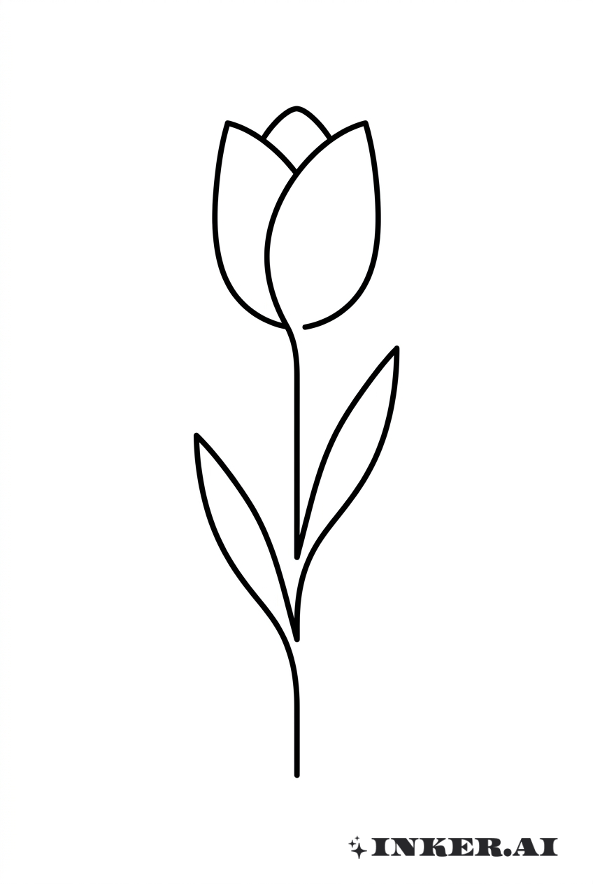 Silhouette de tulipe en espace négatif