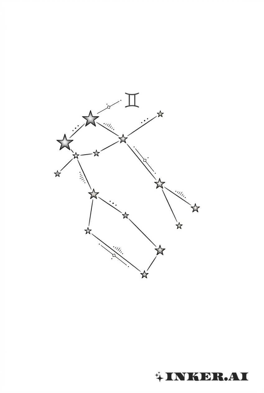 雙子座星座雙線紋