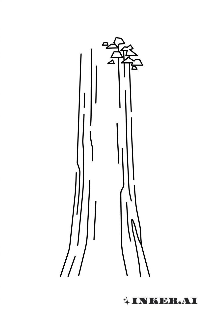 抽象的なレッドウッドの木の幹