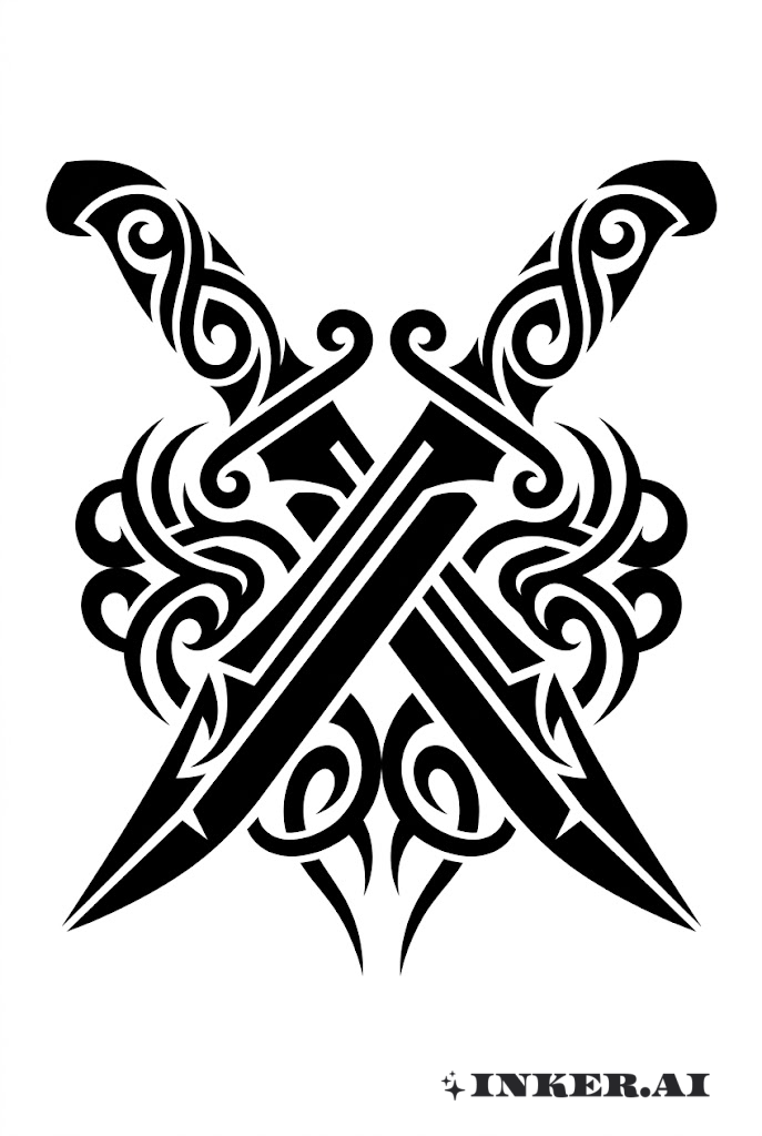 Couteaux Tribaux Croisés