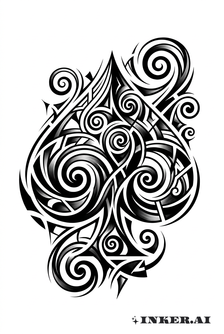As de Pique Abstrait en Spirale