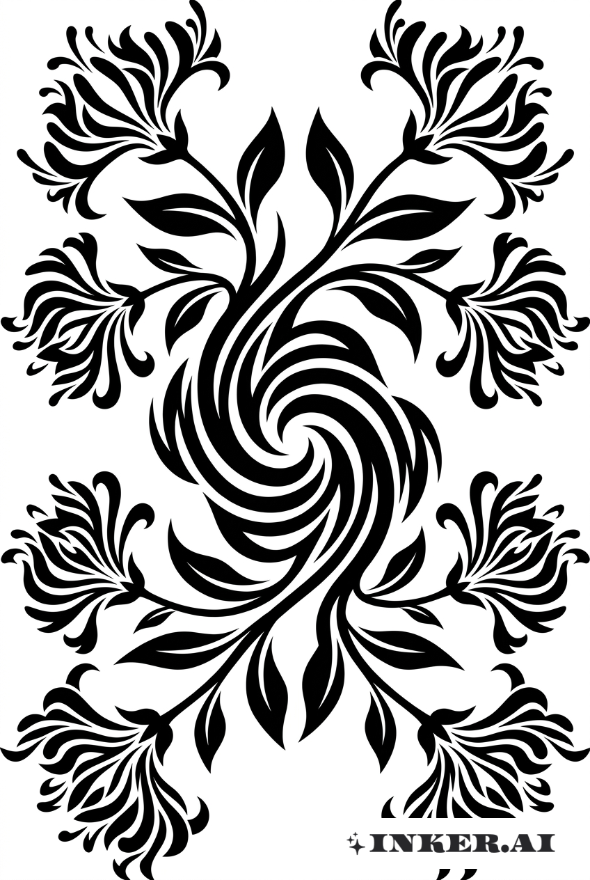 Enredadera Tribal de Madreselva en Flujo