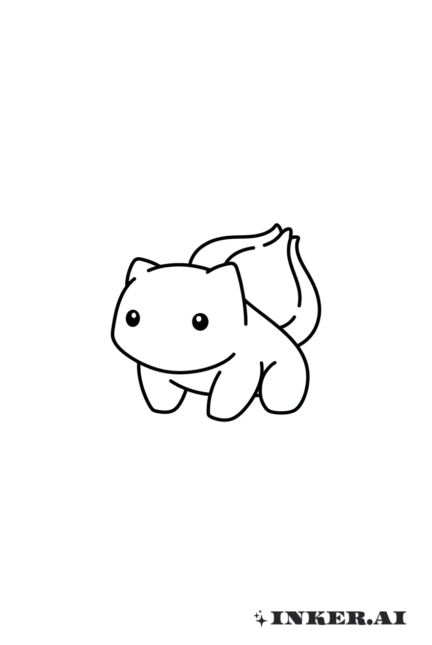 Hình xăm tối giản Bulbasaur