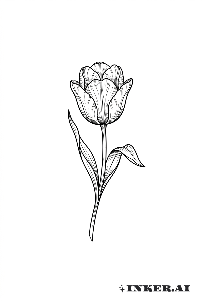 Esquisse Tulipe Élégance Épanouie