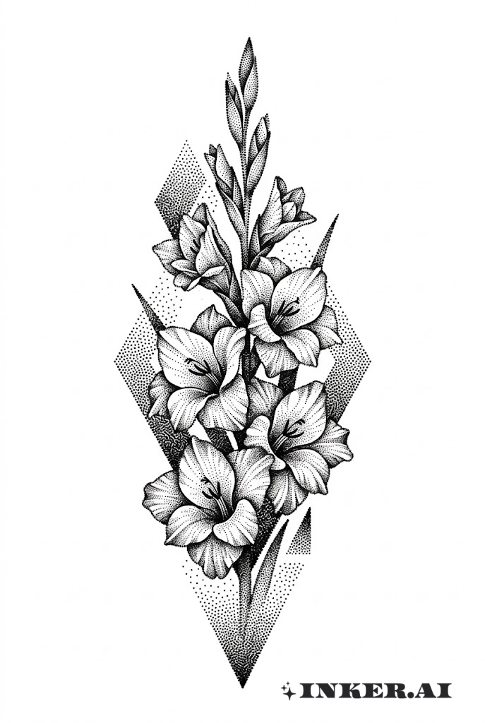 幾何劍蘭點陣藝術群簇