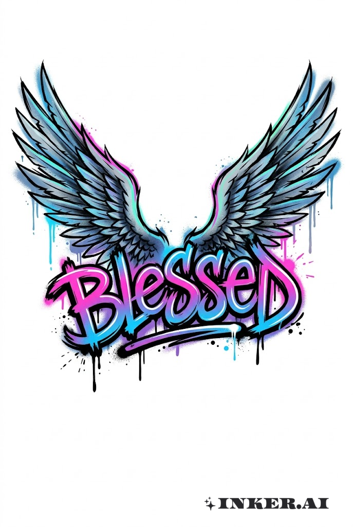 Blessed Angel Wings Graffiti