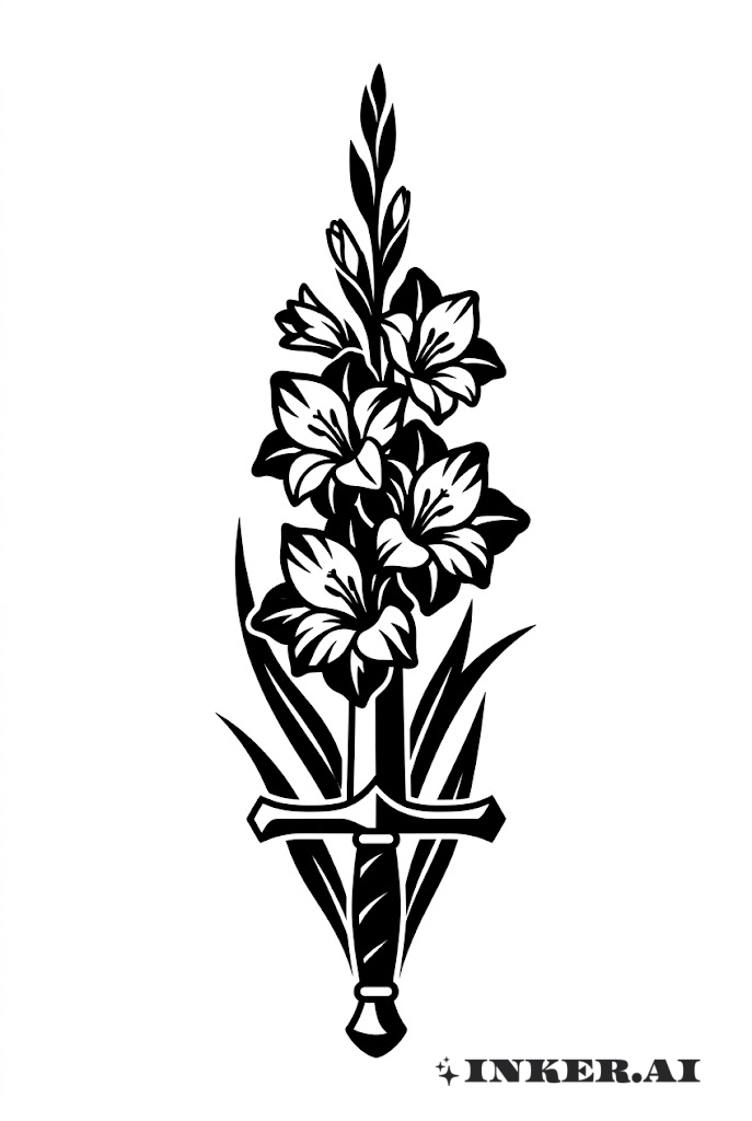 검과 글라디올러스의 조화