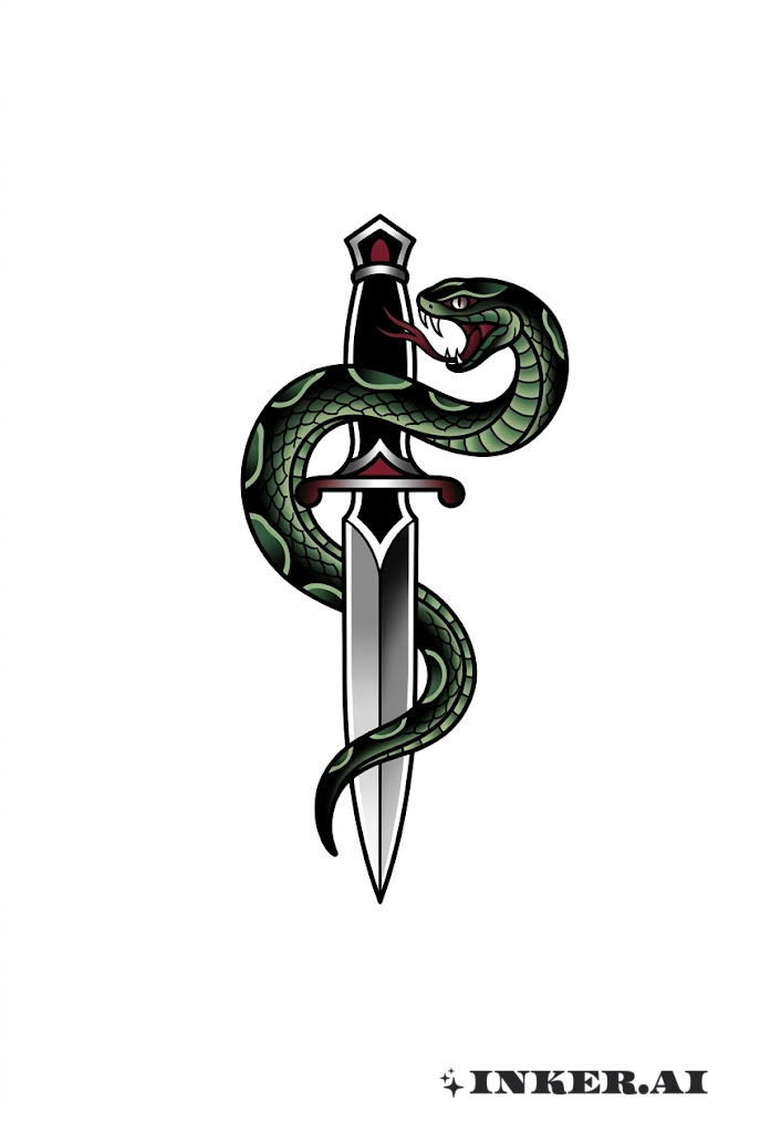 Couteau et Serpent à l'Ancienne