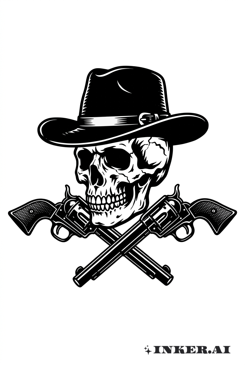 Doc Holliday Totenkopf mit Hut