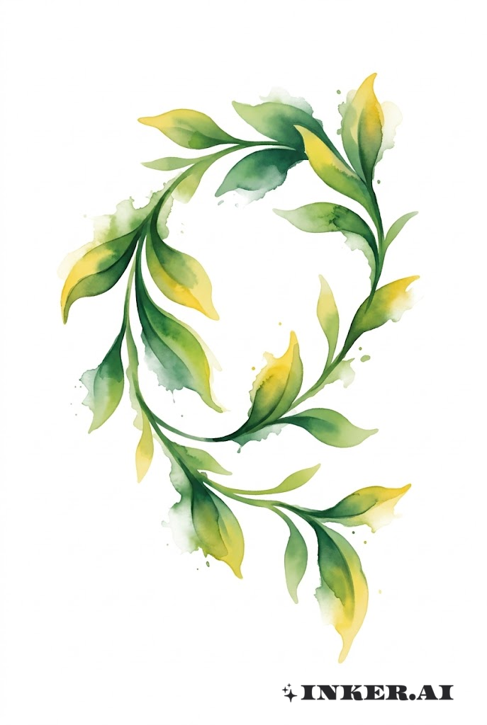 Sentier Abstrait de Vignes Aquarellé