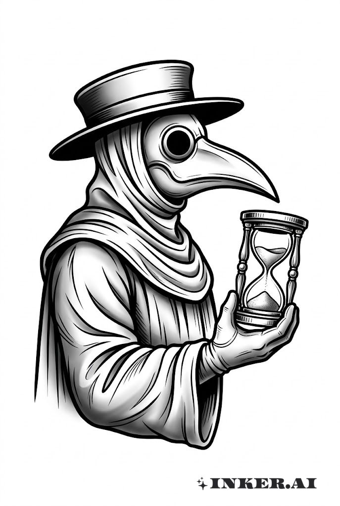 傳統瘟疫醫師與沙漏