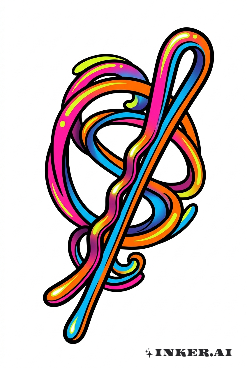 カラフルなヘアピンスワール