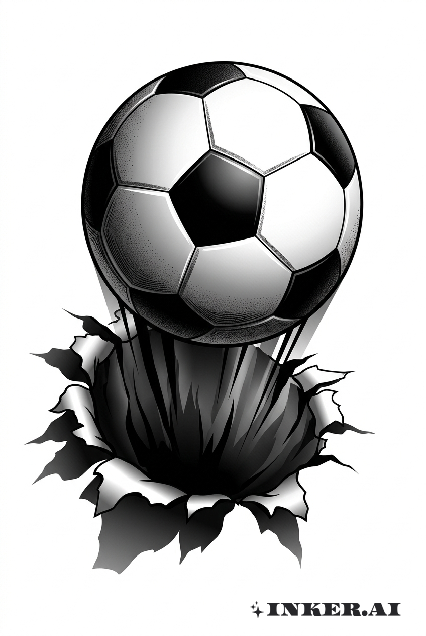 Estallido de Balón de Fútbol con Efecto 3D