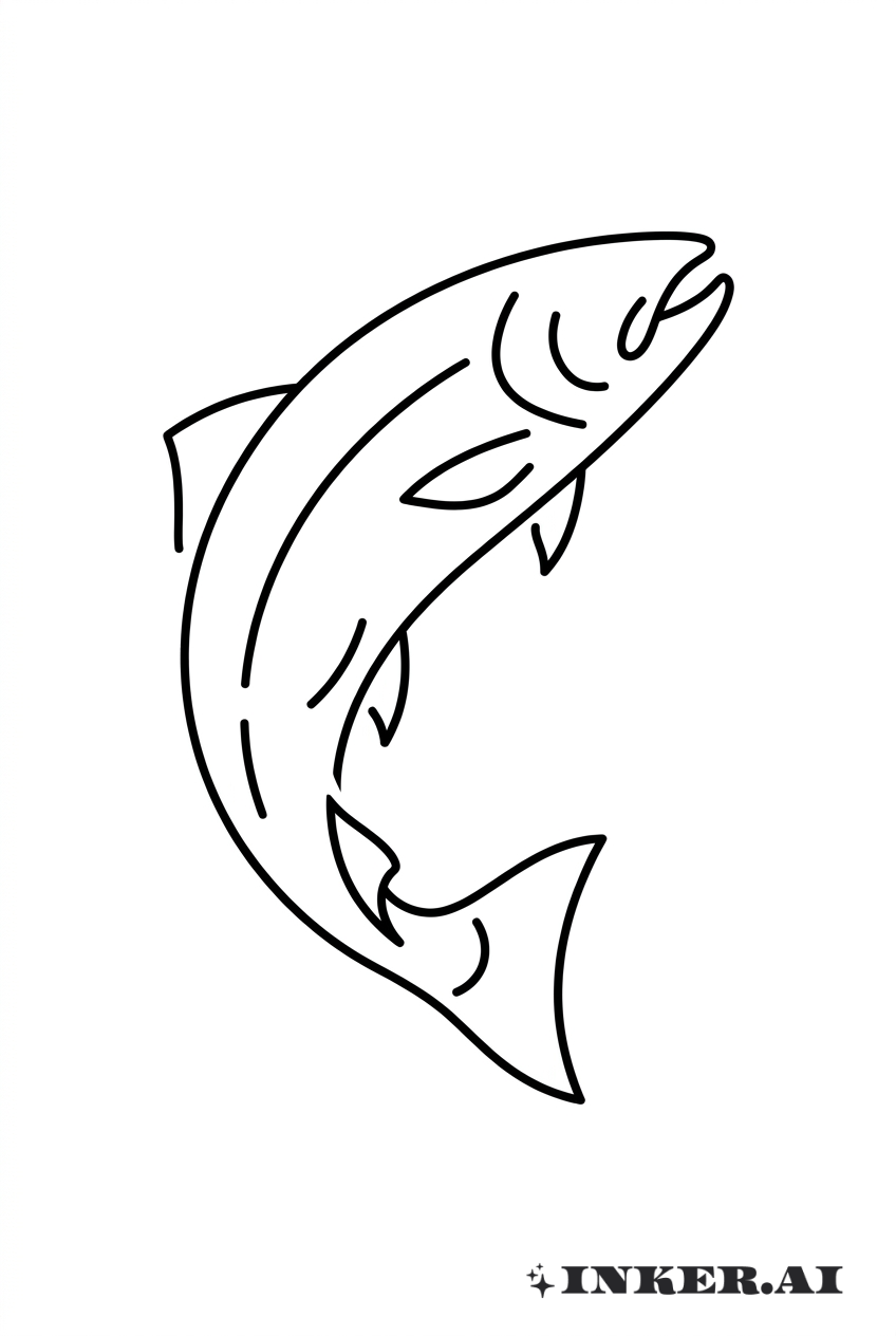 Salto Abstrato Minimalista do Salmão