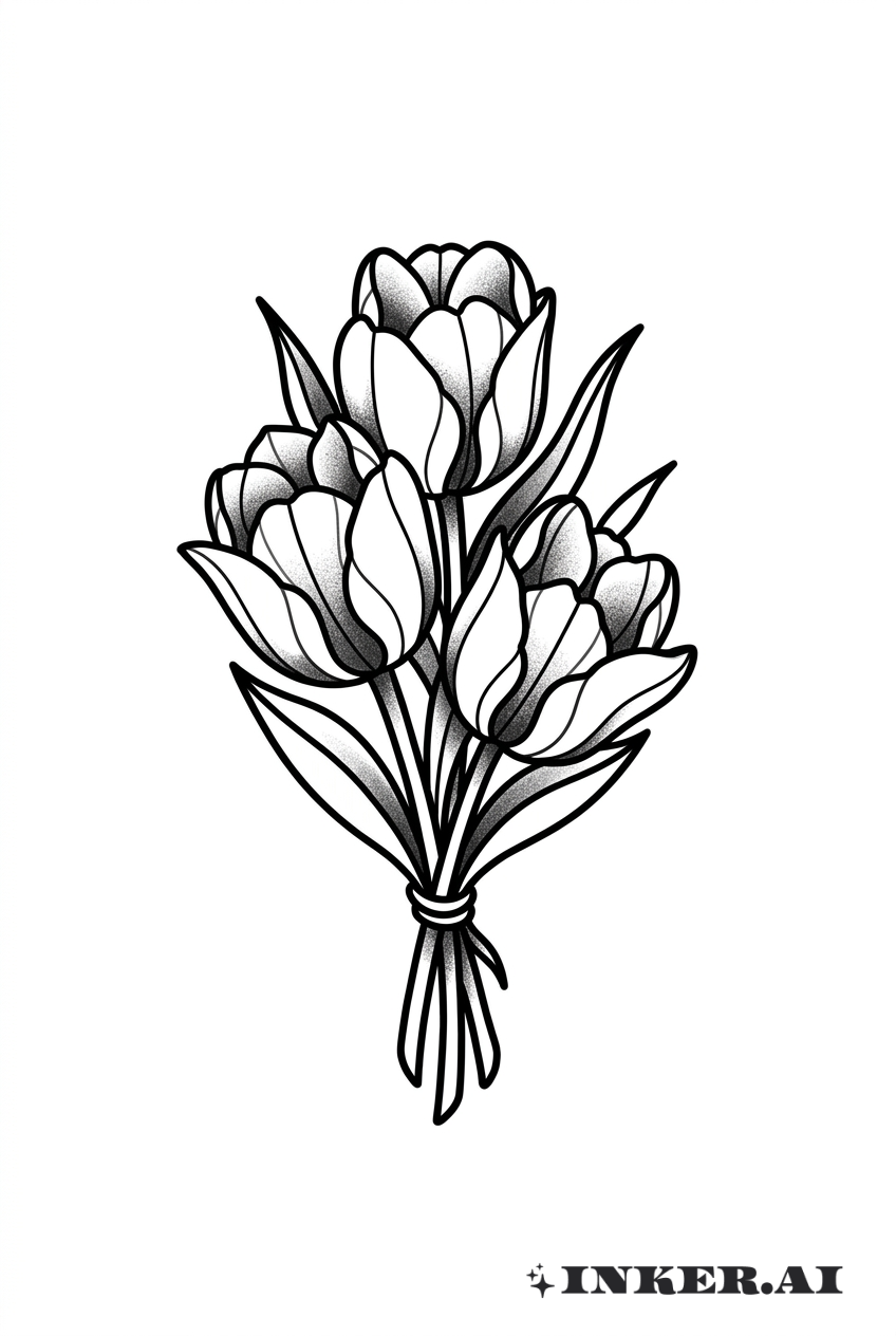 Bouquet de Tulipes avec Ombrage