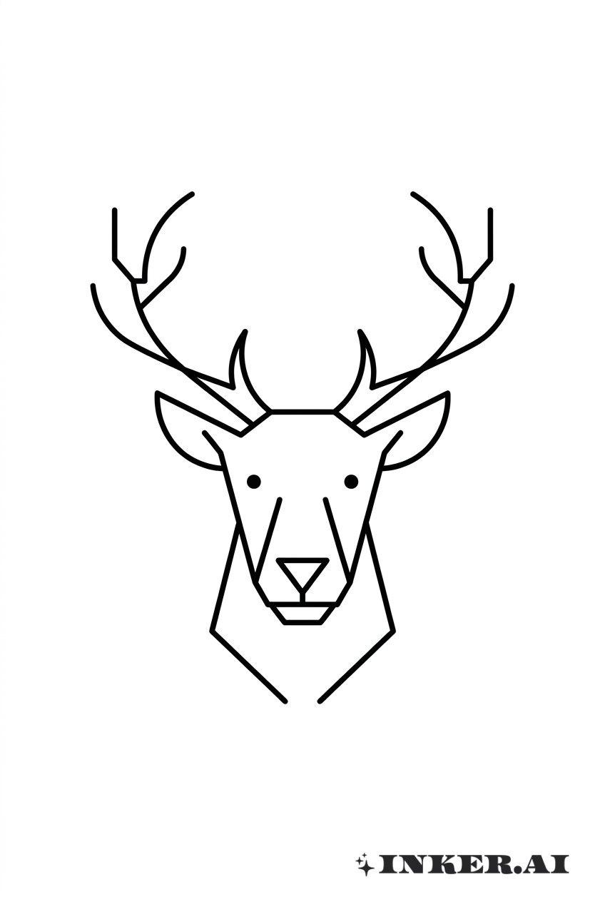 Geometric Buck Head Outline
