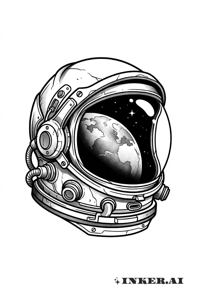 宇宙飛行士ヘルメットの反射