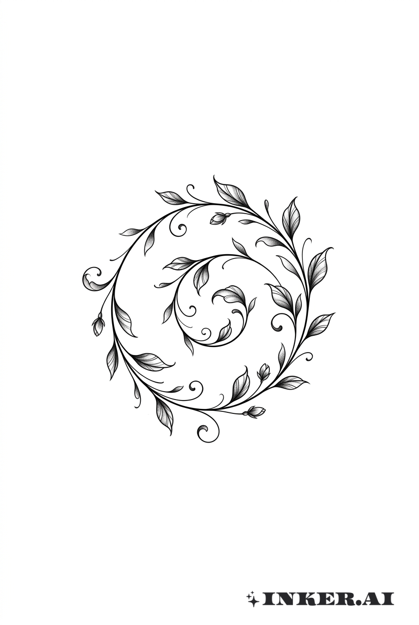 精致藤蔓线条螺旋