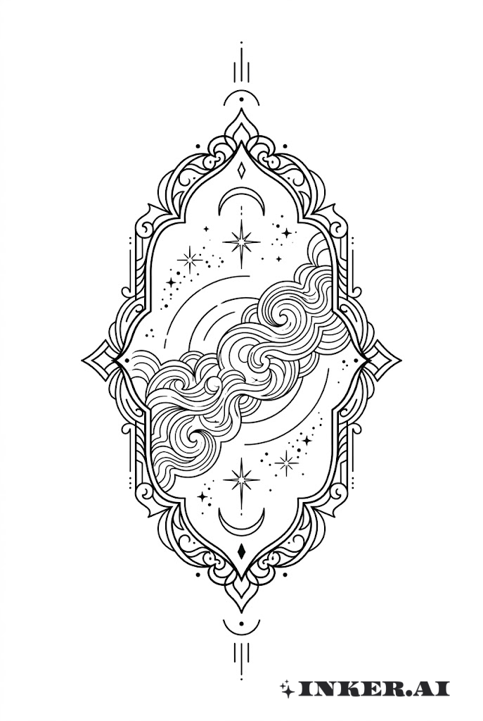 Moldura Nebulosa Espacial Ornamental