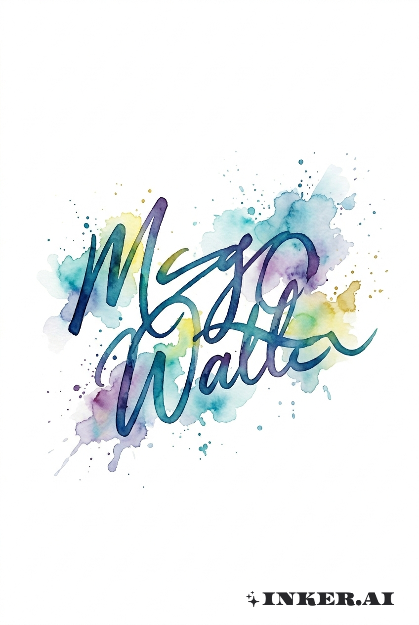 Morgan Wallen Unterschrift Aquarell-Schriftzug
