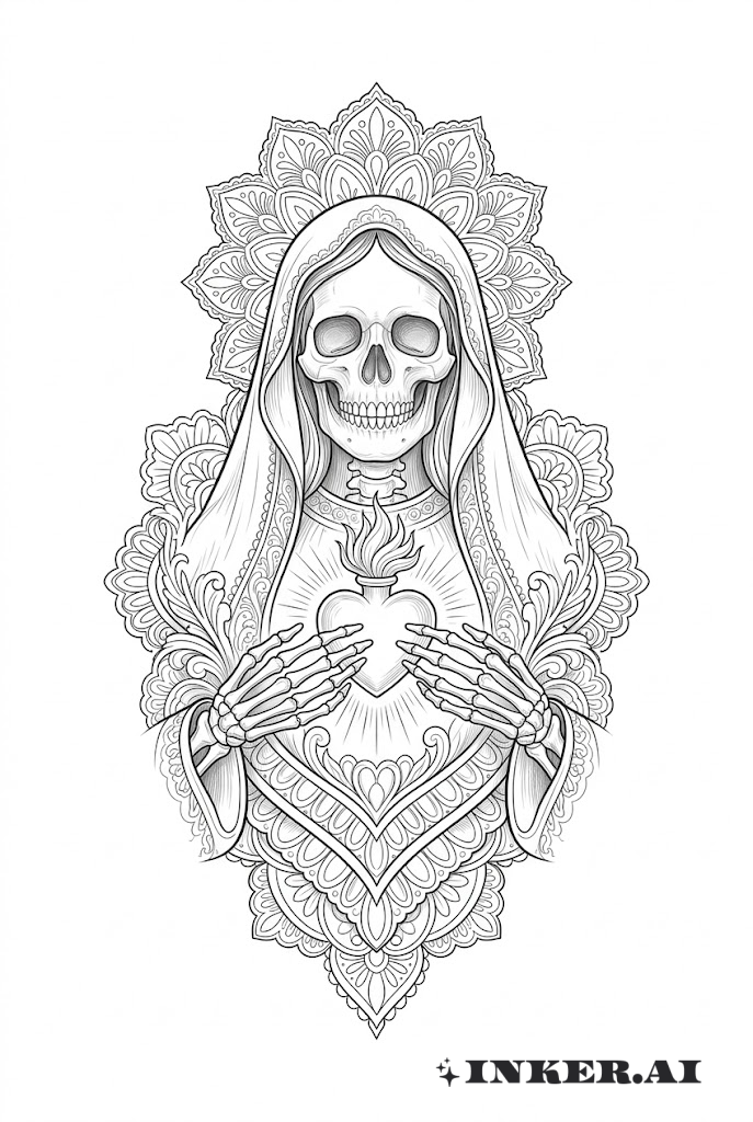 圣死神圣之心线性纹身