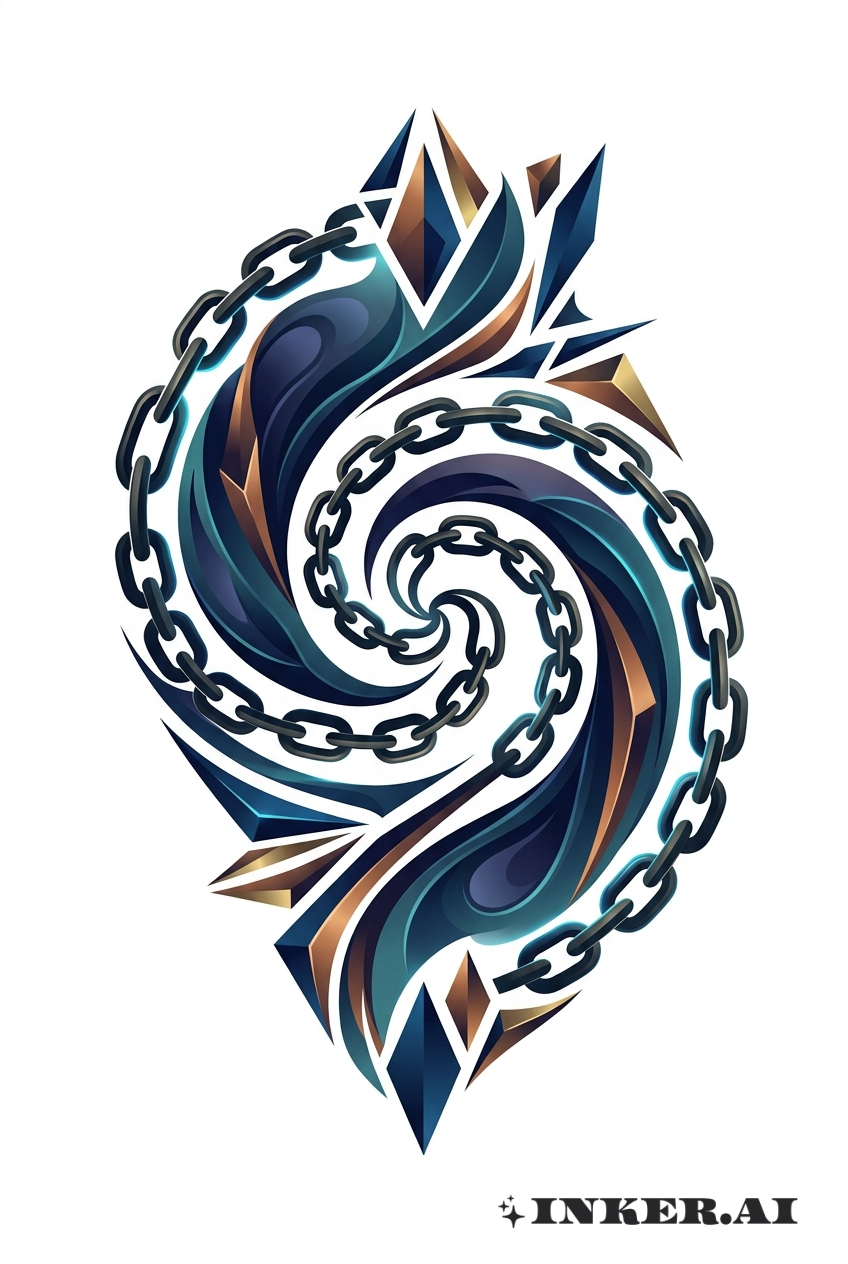 Abstract Bioshock Chain Spiral