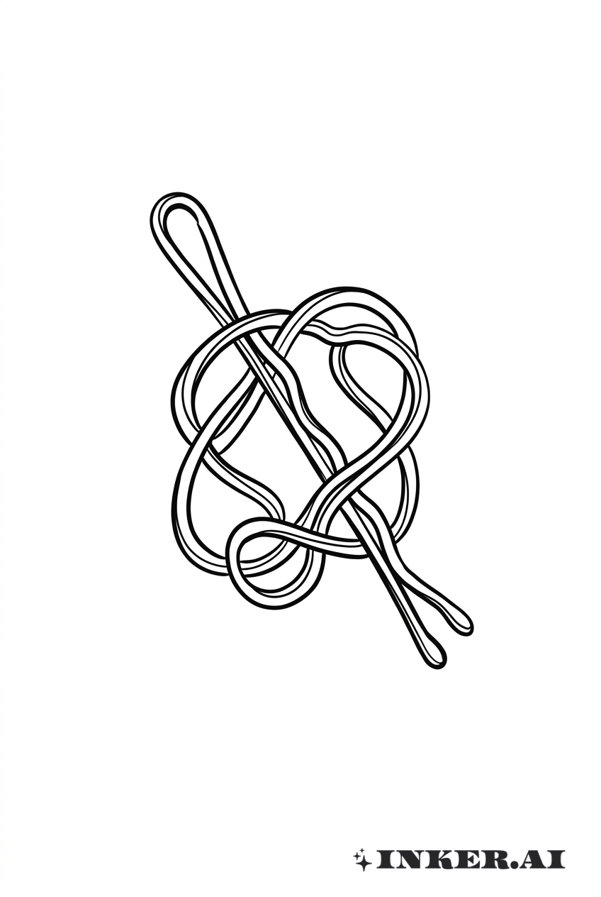 엉킨 머리핀의 스케치