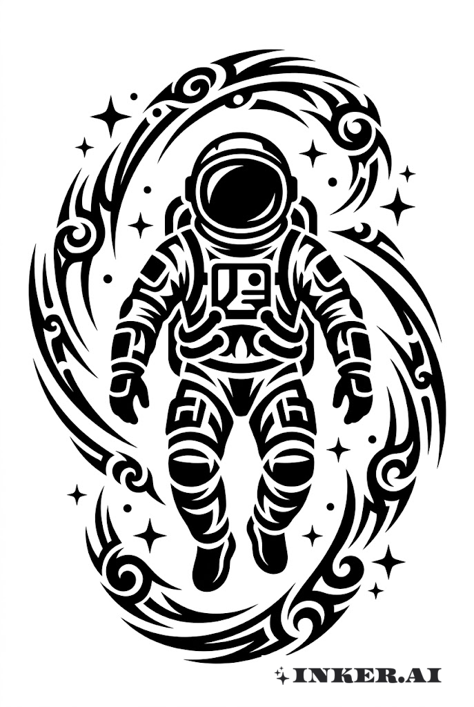 Tribal Astronaut Kosmische Spirale