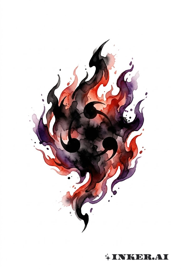 Sasuke Curse Mark Abstract Flame