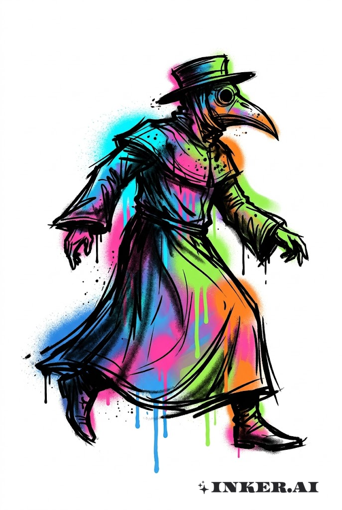Plague Doctor Graffiti Mural
