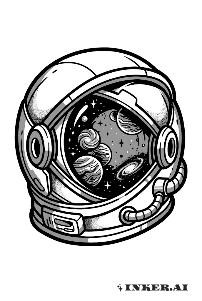 Reflexo Cosmos do Capacete Espacial