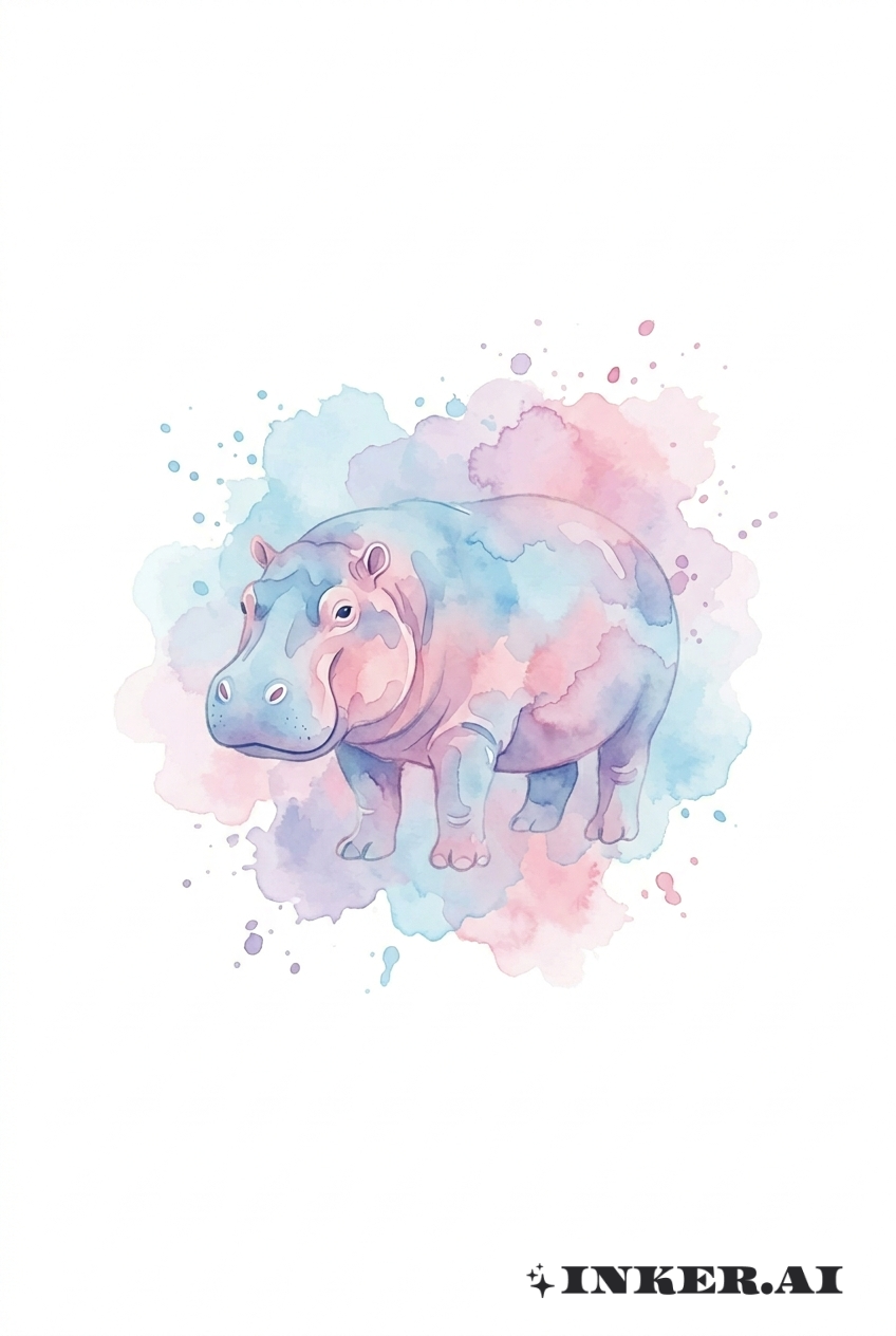 Phác Thảo Giấc Mơ Hà Mã Màu Nước