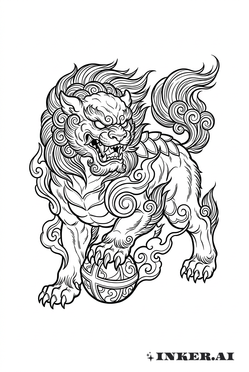 León guardián en boceto