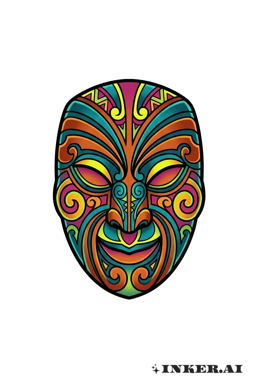 Masque tribal Maori Nouveau Style
