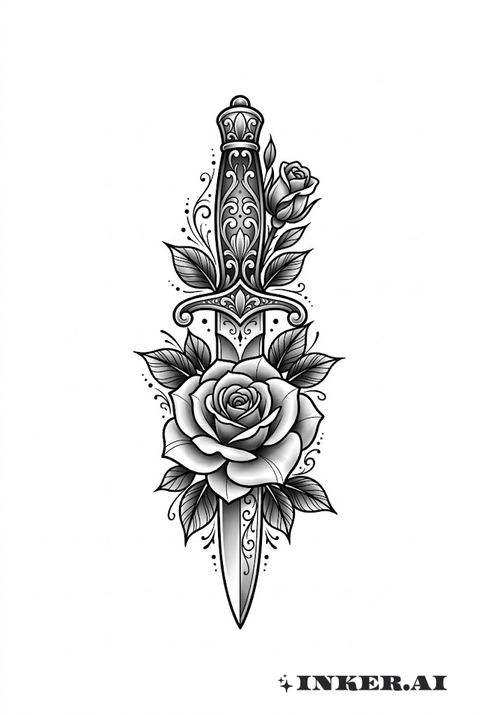 Couteau Chicano avec des Roses